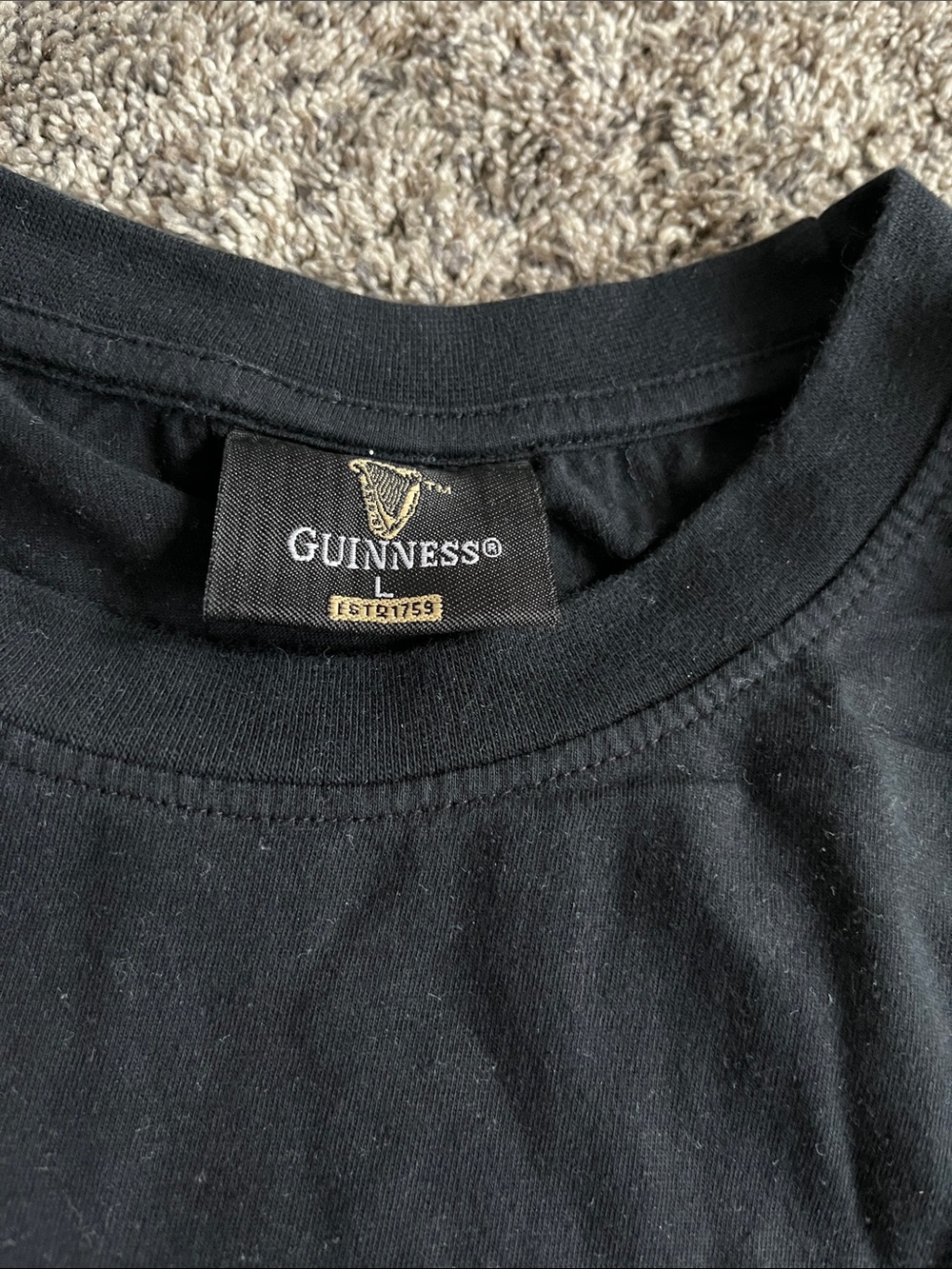 Guinness "Lovely Day For a Guinness" Black Graphic Tee. Comfy. Men. Large. - Picture 9 of 9